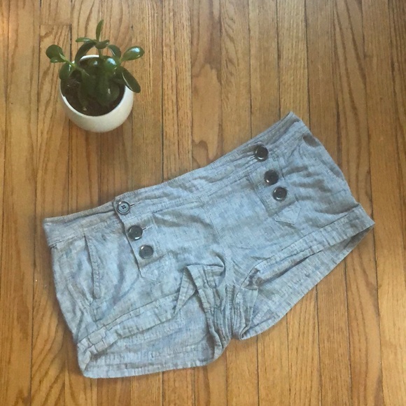 Express grey/white knit button from shorts - Picture 6 of 10